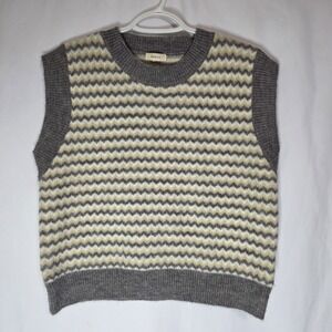 Chevron Knit Sweater Vest Neutral Cozy Cottagecore Soft Girl Layering